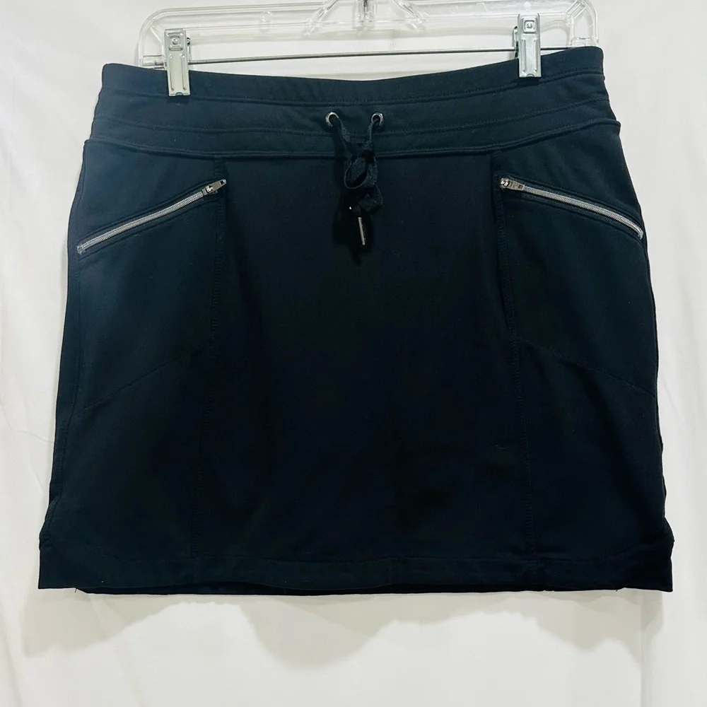 Athleta Womens Black Metro Skort Drawstring Waist Athletic Skort Skirt Sz M‎